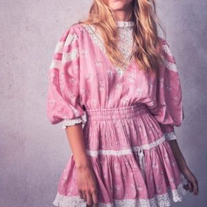 Rare LoveShackFancy Viola Pink Lace Victorian Mini